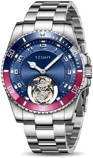 EEIJOY Vintage Sport Flying Tourbillon Watch for Men | Caliber 8001 Manual Winding | Two-Tone Rotating Bezel | 316L Stainless Steel | BGW9 Lume | 30M Water Resistant | Bonus Leather Strap EEIJOY Vintage Sport Flying Tourbillon Watch for Men | Caliber 8001 Manual Winding | Two-Tone Rotating Bezel | 316L Stainless Steel | BGW9 Lume | 30M Water Resistant | Bonus Leather Strap