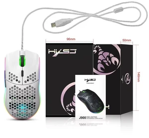 HXSJ J900 Wired Gaming Mouse, RGB Backlit Honeycomb Shell Gaming Mouse, 6 Programmable Buttons, Adjustable DPI, Ergonomic USB Computer Mouse for PC Laptop, White Or Black White HXSJ J900 Wired Gaming Mouse, RGB Backlit Honeycomb Shell Gaming Mouse, 6 Programmable Buttons, Adjustable DPI, Ergonomic USB Computer Mouse for PC Laptop, White Or Black White