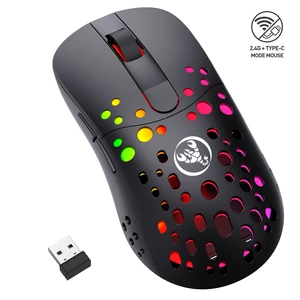HXSJ T100 Dual Mode Gaming Mouse, 2.4G Wireless & Type-C Wired, RGB Hollow Lightweight Gaming Mouse HXSJ T100 Dual Mode Gaming Mouse, 2.4G Wireless & Type-C Wired, RGB Hollow Lightweight Gaming Mouse