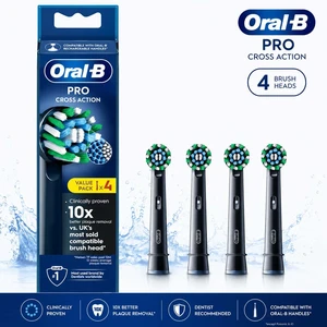 Oral-B EB50 Pro Cross Action Electric Toothbrush Replacement Heads 4 Pack, Angled Bristles Deep Clean Between Teeth Oral-B EB50 Pro Cross Action Electric Toothbrush Replacement Heads 4 Pack, Angled Bristles Deep Clean Between Teeth