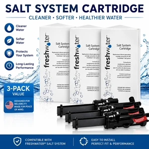 3-Pack FreshWater Salt System Cartridge, Titanium Chlorine Generator Replacement Cartridge, Easy Install Hot Tub Water Sanitizer Cartridge for FreshWater Salt System 3-Pack FreshWater Salt System Cartridge, Titanium Chlorine Generator Replacement Cartridge, Easy Install Hot Tub Water Sanitizer Cartridge for FreshWater Salt System