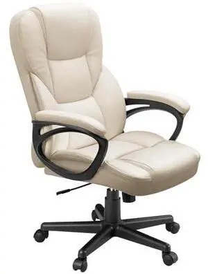 Furmax Office Executive Chair High Back Adjustable Managerial Home Desk Chair, Swivel Computer PU Leather Chair with Lumbar Support (2, Beige) Furmax Office Executive Chair High Back Adjustable Managerial Home Desk Chair, Swivel Computer PU Leather Chair with Lumbar Support (2, Beige)
