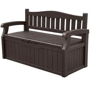 Devoko 80 Gallon Storage Bench Deck Box Lockable for Patio Furniture, Garden Decor and Outdoor Seating for Cushions, Garden Tools and Pool Supplies(Dark Brown) Devoko 80 Gallon Storage Bench Deck Box Lockable for Patio Furniture, Garden Decor and Outdoor Seating for Cushions, Garden Tools and Pool Supplies(Dark Brown)