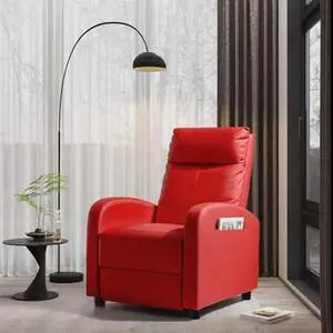 Homall Recliner Chair, Recliner Sofa for Adults, Recliners Home Theater Seating with Lumbar Support, Reclining Sofa Chair for Living Room (Leather, Red) Homall Recliner Chair, Recliner Sofa for Adults, Recliners Home Theater Seating with Lumbar Support, Reclining Sofa Chair for Living Room (Leather, Red)