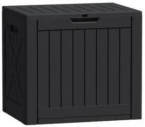 Flamaker Resin Deck Box 40 Gallon Waterproof Outdoor Indoor Storage Box Imitation Wood Resin for Patio Furniture Garden Tools and Pool (Black) Flamaker Resin Deck Box 40 Gallon Waterproof Outdoor Indoor Storage Box Imitation Wood Resin for Patio Furniture Garden Tools and Pool (Black)