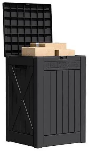 Flamaker 50 Gallon Deck Box, Package Delivery Box for Outside, Outdoor Package Drop Container for Gifts, Waterproof Plastic Storage Container with Lockable Secure for Porch (Black) Flamaker 50 Gallon Deck Box, Package Delivery Box for Outside, Outdoor Package Drop Container for Gifts, Waterproof Plastic Storage Container with Lockable Secure for Porch (Black)