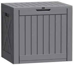 Flamaker Resin Deck Box 40 Gallon Waterproof Outdoor Indoor Storage Box Imitation Wood Resin for Patio Furniture Garden Tools and Pool (Gray) Flamaker Resin Deck Box 40 Gallon Waterproof Outdoor Indoor Storage Box Imitation Wood Resin for Patio Furniture Garden Tools and Pool (Gray)