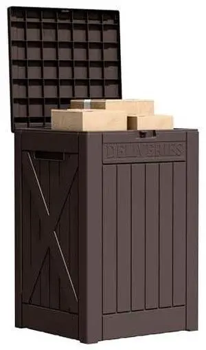 Flamaker 50 Gallon Deck Box, Package Delivery Box for Outside, Outdoor Package Drop Container for Gifts, Waterproof Plastic Storage Container with Lockable Secure for Porch (Deep Brown) Flamaker 50 Gallon Deck Box, Package Delivery Box for Outside, Outdoor Package Drop Container for Gifts, Waterproof Plastic Storage Container with Lockable Secure for Porch (Deep Brown)