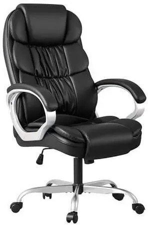Homall Office Chair High Back Computer Desk Chair, PU Leather Adjustable Height Modern Executive Swivel Task Chair with Padded Armrests and Lumbar Support (Black) Homall Office Chair High Back Computer Desk Chair, PU Leather Adjustable Height Modern Executive Swivel Task Chair with Padded Armrests and Lumbar Support (Black)