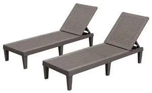 Homall Outdoor Lounge Chairs Set of 2, Quick Assembly & Waterproof Patio Chaise Lounge with Adjustable Backrest for Poolside, Beach, Garden (Deep Brown) Homall Outdoor Lounge Chairs Set of 2, Quick Assembly & Waterproof Patio Chaise Lounge with Adjustable Backrest for Poolside, Beach, Garden (Deep Brown)