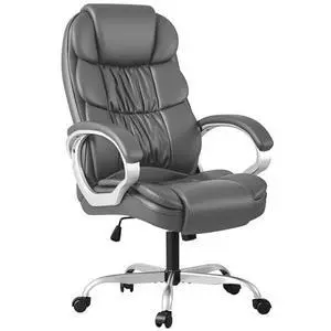 Homall Office Chair High Back Computer Chair Desk Chair, PU Leather Adjustable Height Modern Executive Swivel Task Chair with Padded Armrests and Lumbar Support (Gray) Homall Office Chair High Back Computer Chair Desk Chair, PU Leather Adjustable Height Modern Executive Swivel Task Chair with Padded Armrests and Lumbar Support (Gray)