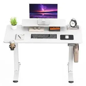 Furmax Electric Standing Desk, 47 x 24 Inches Sit Stand up Desk, Sit Stand Height Adjustable Home Office Desk with Monitor Stand (White, 47) Furmax Electric Standing Desk, 47 x 24 Inches Sit Stand up Desk, Sit Stand Height Adjustable Home Office Desk with Monitor Stand (White, 47)