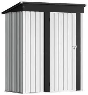 Devoko Outdoor Storage Shed 5 x 3 FT Lockable Metal Garden Shed Steel Anti-Corrosion Storage House with Single Lockable Door for Backyard Outdoor Patio (White) Devoko Outdoor Storage Shed 5 x 3 FT Lockable Metal Garden Shed Steel Anti-Corrosion Storage House with Single Lockable Door for Backyard Outdoor Patio (White)