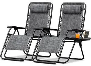 Homall Zero Gravity Chair - Adjustable Folding Lawn Chairs - Outdoor Gravity Reclining Lounge Chair with Pillows - Set of 2 (Double-Gray) Homall Zero Gravity Chair - Adjustable Folding Lawn Chairs - Outdoor Gravity Reclining Lounge Chair with Pillows - Set of 2 (Double-Gray)