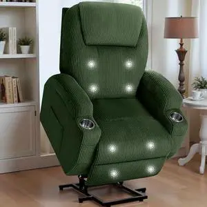 Flamaker Power Lift Recliner Chair Electric Lift Recliner for Elderly Power Lift Recliner Chair with Cup Holders Side Pockets for Living Room (Corduroy, Green) Flamaker Power Lift Recliner Chair Electric Lift Recliner for Elderly Power Lift Recliner Chair with Cup Holders Side Pockets for Living Room (Corduroy, Green)