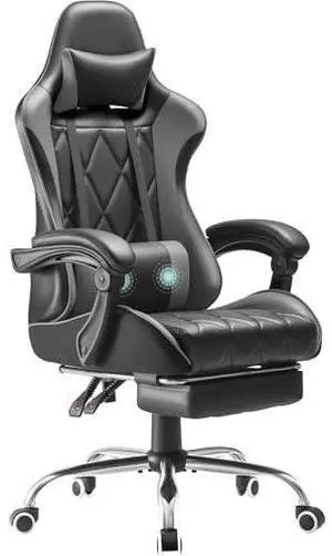 Homall Gaming Chair, Computer Chair with Footrest and Massage Lumbar Support, Ergonomic High Back Video Game Chair with Swivel Seat and Headrest (Grey) Homall Gaming Chair, Computer Chair with Footrest and Massage Lumbar Support, Ergonomic High Back Video Game Chair with Swivel Seat and Headrest (Grey)