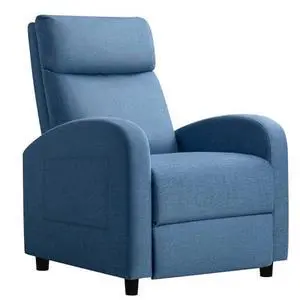 JUMMICO Recliner Chair Adjustable Home Theater Single Recliner Sofa Furniture with Thick Seat Cushion and Backrest Modern Living Room Recliners (Fabric, Light Blue) JUMMICO Recliner Chair Adjustable Home Theater Single Recliner Sofa Furniture with Thick Seat Cushion and Backrest Modern Living Room Recliners (Fabric, Light Blue)