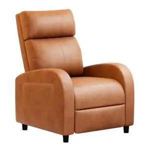 JUMMICO Recliner Chair Adjustable Home Theater Single Recliner Sofa Furniture with Thick Seat Cushion and Backrest Modern Living Room Recliners (Leather, Brown) JUMMICO Recliner Chair Adjustable Home Theater Single Recliner Sofa Furniture with Thick Seat Cushion and Backrest Modern Living Room Recliners (Leather, Brown)