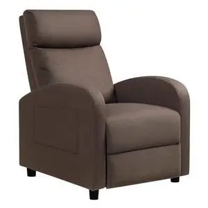 JUMMICO Recliner Chair Adjustable Home Theater Single Recliner Sofa Furniture with Thick Seat Cushion and Backrest Modern Living Room Recliners (Fabric, Brown) JUMMICO Recliner Chair Adjustable Home Theater Single Recliner Sofa Furniture with Thick Seat Cushion and Backrest Modern Living Room Recliners (Fabric, Brown)