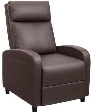 JUMMICO Recliner Chair Adjustable Home Theater Single Recliner Sofa Furniture with Thick Seat Cushion and Backrest Modern Living Room Recliners (Nut Brown) JUMMICO Recliner Chair Adjustable Home Theater Single Recliner Sofa Furniture with Thick Seat Cushion and Backrest Modern Living Room Recliners (Nut Brown)