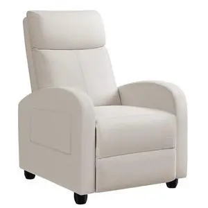 JUMMICO Recliner Chair Adjustable Home Theater Single Recliner Sofa Furniture with Thick Seat Cushion and Backrest Modern Living Room Recliners (Fabric, Beige) JUMMICO Recliner Chair Adjustable Home Theater Single Recliner Sofa Furniture with Thick Seat Cushion and Backrest Modern Living Room Recliners (Fabric, Beige)
