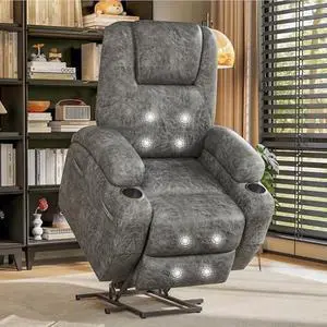 Flamaker Power Lift Recliner Chair Electric Lift Recliner for Elderly Power Lift Recliner Chair with Cup Holders Side Pockets for Living Room (Leathaire, Light Gray) Flamaker Power Lift Recliner Chair Electric Lift Recliner for Elderly Power Lift Recliner Chair with Cup Holders Side Pockets for Living Room (Leathaire, Light Gray)