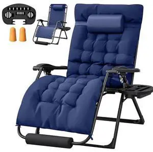 Homall Oversized Zero Gravity Chair, 32In Recliner Lounge Chair with Removable Soft Cushion and Cup Holder, Adjustable Anti Gravity Chair Folding Patio Chairs Padded for Indoor and Outdoor, Blue Homall Oversized Zero Gravity Chair, 32In Recliner Lounge Chair with Removable Soft Cushion and Cup Holder, Adjustable Anti Gravity Chair Folding Patio Chairs Padded for Indoor and Outdoor, Blue