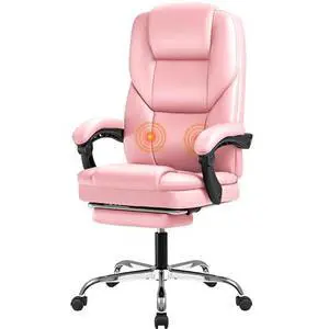 Furmax Executive Office Chair with Foot Rest Big and Tall Office Chair Ergonomic Home Office Desk Chairs Reclining High Back Leather Chair with Lumbar Support, 400LBS (Pink) Furmax Executive Office Chair with Foot Rest Big and Tall Office Chair Ergonomic Home Office Desk Chairs Reclining High Back Leather Chair with Lumbar Support, 400LBS (Pink)