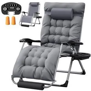 Homall Oversized Zero Gravity Chair, 32In Recliner Lounge Chair with Removable Soft Cushion and Cup Holder, Adjustable Anti Gravity Chair Folding Patio Chairs Padded for Indoor and Outdoor, Grey Homall Oversized Zero Gravity Chair, 32In Recliner Lounge Chair with Removable Soft Cushion and Cup Holder, Adjustable Anti Gravity Chair Folding Patio Chairs Padded for Indoor and Outdoor, Grey