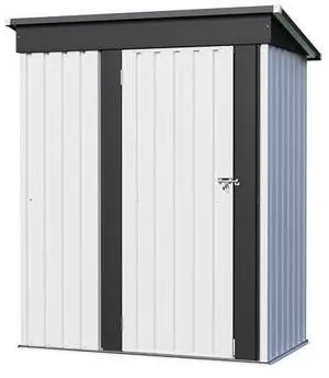 JUMMICO Metal Outdoor Storage Shed 5 x 3 FT Metal Shed with Lockable Door,Waterproof Garden Tool Shed Storage House for Backyard Patio Lawn,White JUMMICO Metal Outdoor Storage Shed 5 x 3 FT Metal Shed with Lockable Door,Waterproof Garden Tool Shed Storage House for Backyard Patio Lawn,White