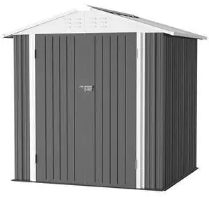JUMMICO Metal Outdoor Storage Shed 6 x 4 FT Metal Shed with Lockable Door,Waterproof Garden Tool Shed Storage House for Backyard Patio Lawn,Grey JUMMICO Metal Outdoor Storage Shed 6 x 4 FT Metal Shed with Lockable Door,Waterproof Garden Tool Shed Storage House for Backyard Patio Lawn,Grey