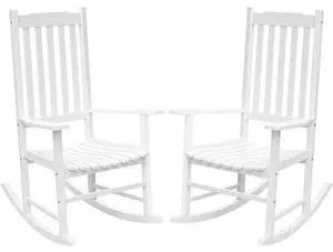Flamaker Acacia Wood Patio Rocking Chair Set of 2, High Back and Widen Armrest for Adults, Solid Wood Porch Rocking Chair for Lawn, Garden, Backyard (White) Flamaker Acacia Wood Patio Rocking Chair Set of 2, High Back and Widen Armrest for Adults, Solid Wood Porch Rocking Chair for Lawn, Garden, Backyard (White)