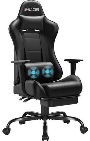 Homall Gaming Chairs, Computer Chair with Footrest and Massage Lumbar Support, Height Adjustable Game Chair with Headrest and Swivel Seat (Black) Homall Gaming Chairs, Computer Chair with Footrest and Massage Lumbar Support, Height Adjustable Game Chair with Headrest and Swivel Seat (Black)