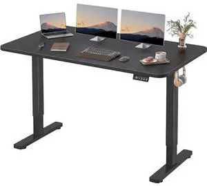 Furmax 55 x 24 Inches Electric Height Adjustable Standing Desk Large Sit Stand Up Desk Home Office Computer Desk Memory Preset with T-Shaped Metal Bracket, Black Furmax 55 x 24 Inches Electric Height Adjustable Standing Desk Large Sit Stand Up Desk Home Office Computer Desk Memory Preset with T-Shaped Metal Bracket, Black