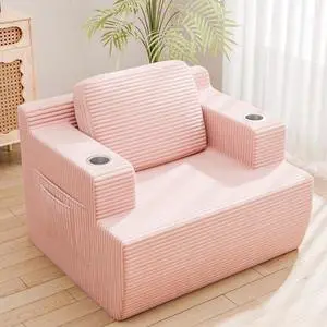 Homall 42 Single Sofa Foam Couch for Small Spaces Upholstered Floor Sofa with Cup Holder & Storage Pocket Boneless Couch for Bedroom Living Room (Pink, Single) Homall 42 Single Sofa Foam Couch for Small Spaces Upholstered Floor Sofa with Cup Holder & Storage Pocket Boneless Couch for Bedroom Living Room (Pink, Single)