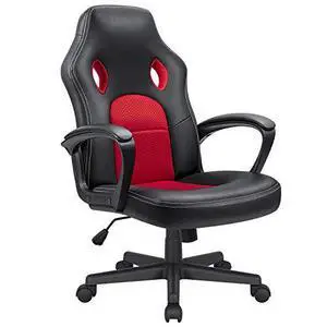 Office High Back Leather Computer Ergonomic Height Adjustable Racing Game Desk Executive Conference Task Chair, 19.5" x 20.1" x 44.2", Red (KVC-M1) Office High Back Leather Computer Ergonomic Height Adjustable Racing Game Desk Executive Conference Task Chair, 19.5" x 20.1" x 44.2", Red (KVC-M1)
