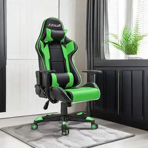 Homall Gaming Chair, Office Chair High Back Computer Chair Leather Desk Chair Racing Executive Ergonomic Adjustable Swivel Task Chair with Headrest and Lumbar Support (Green) Homall Gaming Chair, Office Chair High Back Computer Chair Leather Desk Chair Racing Executive Ergonomic Adjustable Swivel Task Chair with Headrest and Lumbar Support (Green)
