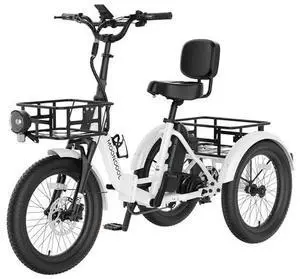 MOONCOOL Foldable Electric Tricycle for Adults, 20" Aluminum Etrike Fat Tire, Rated 500W 48V 15Ah Rear Differential, Front Suspension, 15.5MPH, 450LBS Payload, 95% Pre-Assembled MOONCOOL Foldable Electric Tricycle for Adults, 20" Aluminum Etrike Fat Tire, Rated 500W 48V 15Ah Rear Differential, Front Suspension, 15.5MPH, 450LBS Payload, 95% Pre-Assembled