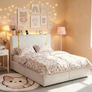 Homkdom Full Size Bed Frame with Adjustable Headboard Soft Upholstered Bed Frame Full with 6 Storage Drawers, LED Light & Charging Station,Noise Free,No Box Spring Needed,Modern,Beige Homkdom Full Size Bed Frame with Adjustable Headboard Soft Upholstered Bed Frame Full with 6 Storage Drawers, LED Light & Charging Station,Noise Free,No Box Spring Needed,Modern,Beige