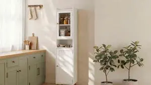 Homkdom 69.1" Tall Bathroom Storage Cabinet, Narrow Storage Cabinet with 2 Doors, Floor Cabinet for Bathroom, Kitchen, Adjustable Shelves for Small Space, White Homkdom 69.1" Tall Bathroom Storage Cabinet, Narrow Storage Cabinet with 2 Doors, Floor Cabinet for Bathroom, Kitchen, Adjustable Shelves for Small Space, White