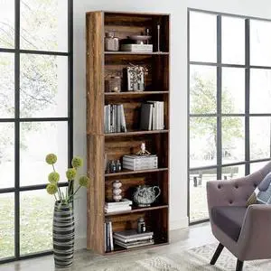 GRUSIGN 71" Tall 6-Tier Bookshelf, Large Open Display Bookcase with Ample Storage, Floor Standing Book Shelf for Living Room, Home Office, Bed Room, Brown GRUSIGN 71" Tall 6-Tier Bookshelf, Large Open Display Bookcase with Ample Storage, Floor Standing Book Shelf for Living Room, Home Office, Bed Room, Brown