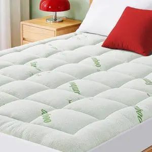 Mattress Pad Queen Size, Cooling Pillow Top Mattress Topper, Ultra Soft Viscose Made from Bamboo, Breathable for Hot Sleepers, Deep Pocket 8"-20", Green Mattress Pad Queen Size, Cooling Pillow Top Mattress Topper, Ultra Soft Viscose Made from Bamboo, Breathable for Hot Sleepers, Deep Pocket 8"-20", Green