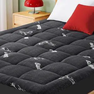 Mattress Pad Queen Size, Cooling Pillow Top Mattress Topper, Ultra Soft Viscose from Bamboo, Breathable for Hot Sleepers, Deep Pocket 8"-20", Black Mattress Pad Queen Size, Cooling Pillow Top Mattress Topper, Ultra Soft Viscose from Bamboo, Breathable for Hot Sleepers, Deep Pocket 8"-20", Black