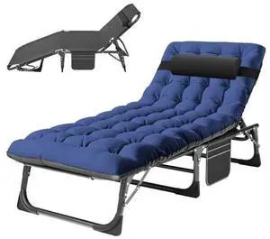 Slsy Folding Recliner Patio Lounge Chair, Outdoor Reclining Patio Chairs, Lawn Recliner, Portable Camping Lounge Chair with Removable Cushion Slsy Folding Recliner Patio Lounge Chair, Outdoor Reclining Patio Chairs, Lawn Recliner, Portable Camping Lounge Chair with Removable Cushion