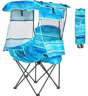 Slsy Beach Chair with Canopy, Folding Camping Chair with Cup Holders & Cooler Bag, Portable Outdoor Chairs with Shade for Camping, Beach & Picnic Slsy Beach Chair with Canopy, Folding Camping Chair with Cup Holders & Cooler Bag, Portable Outdoor Chairs with Shade for Camping, Beach & Picnic