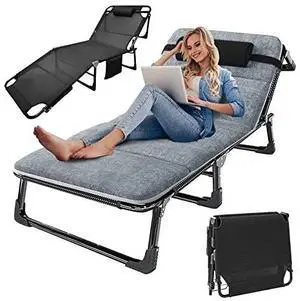 Slsy Sleeping Cots for Adults, 5-Position Folding Chaise Lounge Chairs Outdoor, Portable Folding Bed Cot Lounge Chair for Beach Lawn Camping Pool Sun Tanning Slsy Sleeping Cots for Adults, 5-Position Folding Chaise Lounge Chairs Outdoor, Portable Folding Bed Cot Lounge Chair for Beach Lawn Camping Pool Sun Tanning