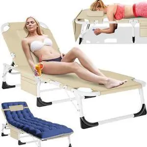 Slsy Folding Lounge Chairs Outdoor, Adjustable Sleeping Cot Chair, Portable Folding Bed Cot Chaise Lounge Chairs for Outside Beach Lawn Camping Pool Sun Tanning Slsy Folding Lounge Chairs Outdoor, Adjustable Sleeping Cot Chair, Portable Folding Bed Cot Chaise Lounge Chairs for Outside Beach Lawn Camping Pool Sun Tanning