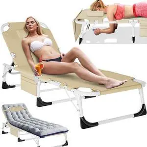 Slsy Folding Lounge Chairs Outdoor, Adjustable Sleeping Cot Chair, Portable Folding Bed Cot Chaise Lounge Chairs for Outside Beach Lawn Camping Pool Sun Tanning Slsy Folding Lounge Chairs Outdoor, Adjustable Sleeping Cot Chair, Portable Folding Bed Cot Chaise Lounge Chairs for Outside Beach Lawn Camping Pool Sun Tanning