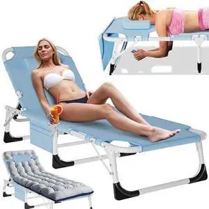 Slsy Folding Lounge Chairs Outdoor, Adjustable Sleeping Cot Chair, Portable Folding Bed Cot Chaise Lounge Chairs for Outside Beach Lawn Camping Pool Sun Tanning Slsy Folding Lounge Chairs Outdoor, Adjustable Sleeping Cot Chair, Portable Folding Bed Cot Chaise Lounge Chairs for Outside Beach Lawn Camping Pool Sun Tanning