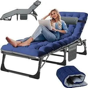Slsy Folding Lounge Chairs Outdoor, Adjustable Sleeping Cot Chair, Portable Folding Bed Cot Chaise Lounge Chairs for Outside Beach Lawn Camping Pool Sun Tanning Slsy Folding Lounge Chairs Outdoor, Adjustable Sleeping Cot Chair, Portable Folding Bed Cot Chaise Lounge Chairs for Outside Beach Lawn Camping Pool Sun Tanning